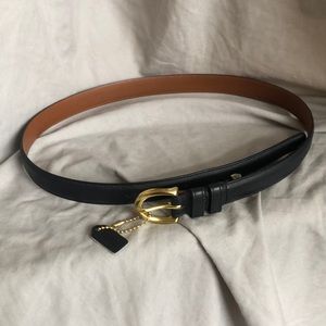 COACH plain leather belt